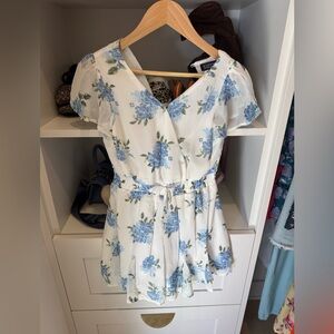 Trixxi Girl Blue Floral Romper